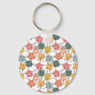 Yoga poses pattern   Yoga seamless pattern 37 Key Ring
