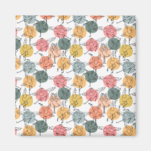 Yoga poses pattern Yoga seamless pattern 37 Magnet