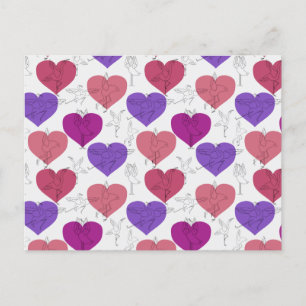 Yoga poses pattern   Yoga seamless pattern 3 Postcard