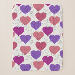 Yoga poses pattern   Yoga seamless pattern 3 Sherpa Blanket