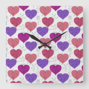 Yoga poses pattern Yoga seamless pattern 3 Square Wall Clock