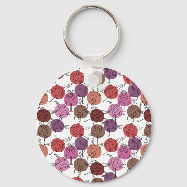 Yoga poses pattern | Yoga seamless pattern 40 Key Ring (Front)
