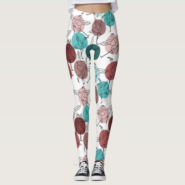 Yoga poses pattern | Yoga seamless pattern 41 Leggings (Front)