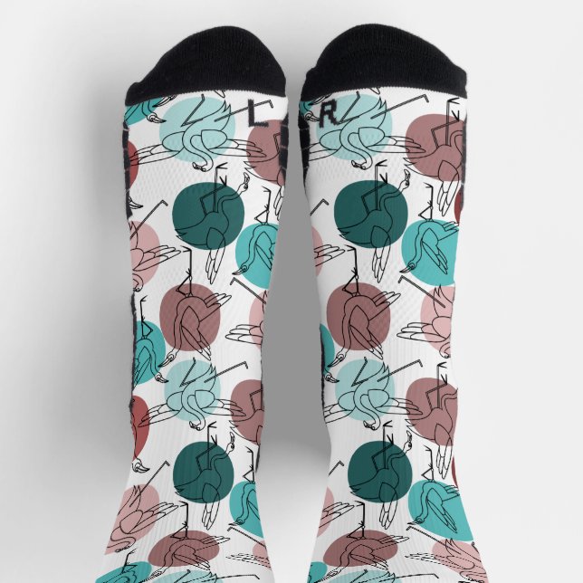 Yoga poses pattern | Yoga seamless pattern 41 Show Socks (Top)