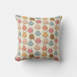 Yoga poses pattern Yoga seamless pattern 42 Cushion