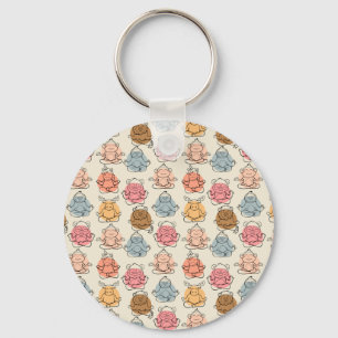 Yoga poses pattern Yoga seamless pattern 42 Key Ring