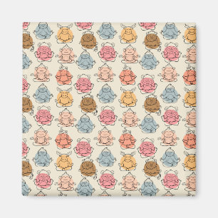 Yoga poses pattern Yoga seamless pattern 42 Magnet