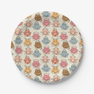 Yoga poses pattern   Yoga seamless pattern 42 Paper Plate