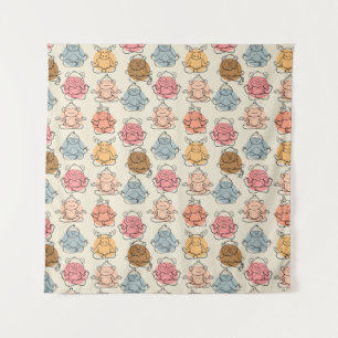Yoga poses pattern Yoga seamless pattern 42 Tapestry