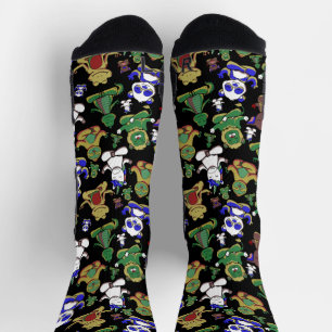 Yoga poses pattern   Yoga seamless pattern 45 Tape Socks