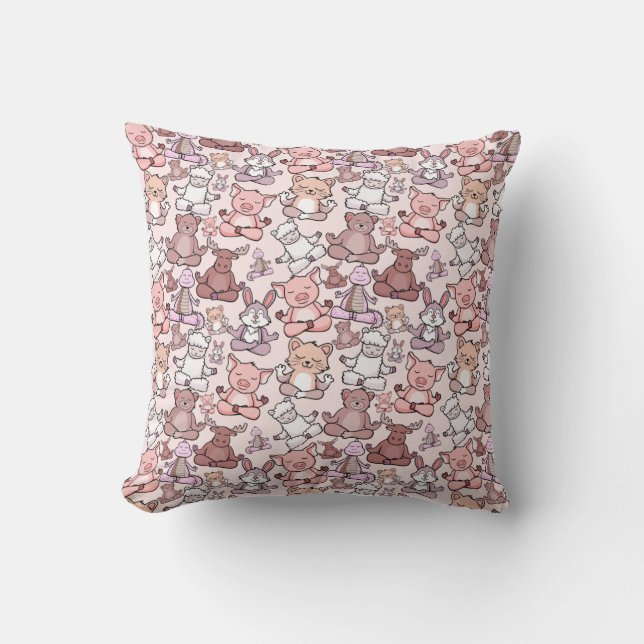 Yoga poses pattern | Yoga seamless pattern 48 Cushion (Front)