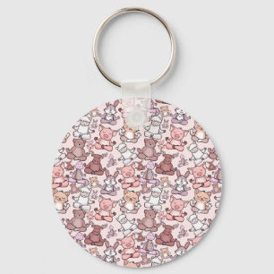 Yoga poses pattern Yoga seamless pattern 48 Key Ring
