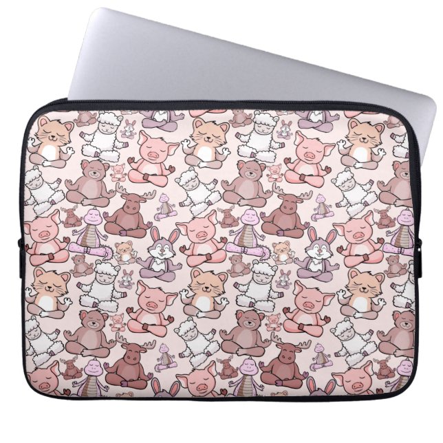 Yoga poses pattern | Yoga seamless pattern 48 Laptop Sleeve (Front)