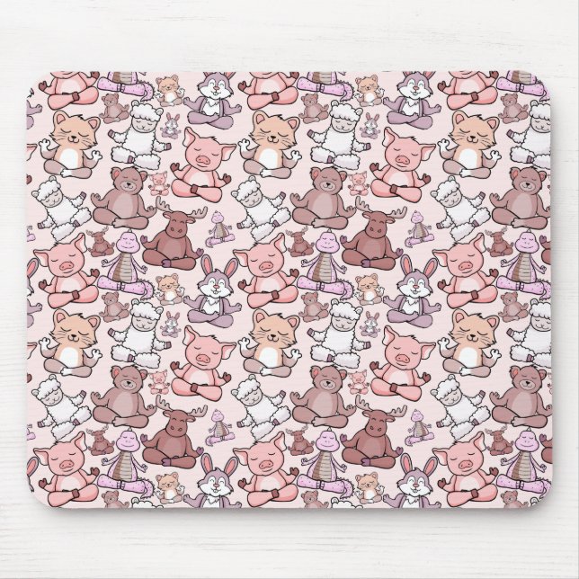 Yoga poses pattern | Yoga seamless pattern 48 Mouse Mat (Front)