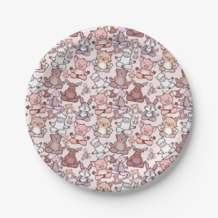 Yoga poses pattern Yoga seamless pattern 48 Paper Plate