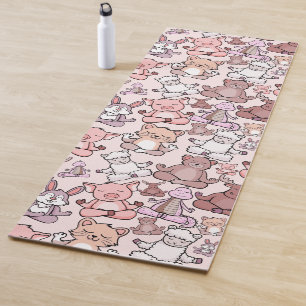 Yoga poses pattern   Yoga seamless pattern 48 Yoga Mat