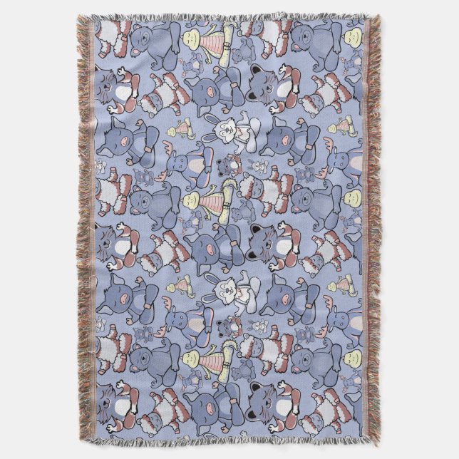 Yoga poses pattern | Yoga seamless pattern 49 Throw Blanket (Front Vertical)