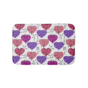 Yoga poses pattern Yoga seamless pattern 4 Bath Mat