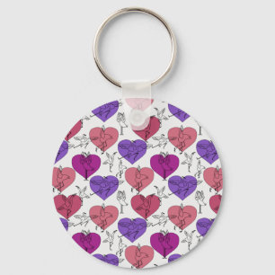 Yoga poses pattern Yoga seamless pattern 4 Key Ring