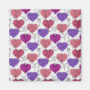 Yoga poses pattern Yoga seamless pattern 4 Magnet