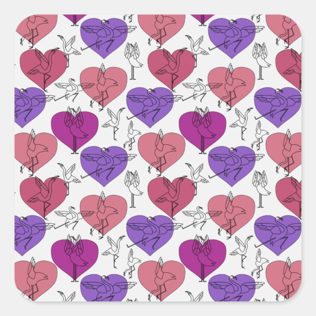 Yoga poses pattern | Yoga seamless pattern 4 Square Sticker (Front)