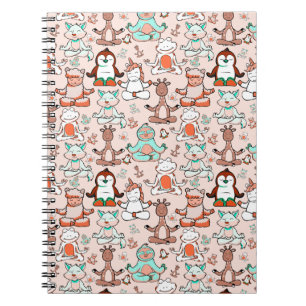 Yoga poses pattern Yoga seamless pattern 51 Notebook