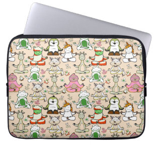 Yoga poses pattern Yoga seamless pattern 52 Laptop Sleeve