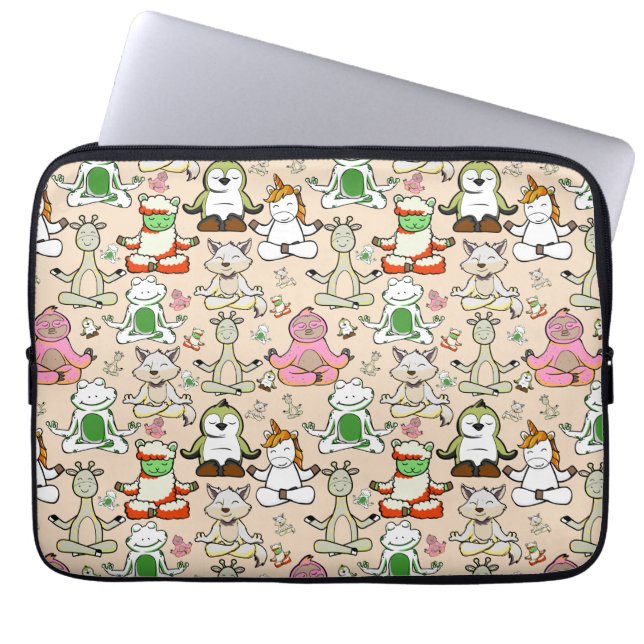 Yoga poses pattern | Yoga seamless pattern 52 Laptop Sleeve (Front)