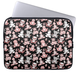 Yoga poses pattern Yoga seamless pattern 55 Laptop Sleeve
