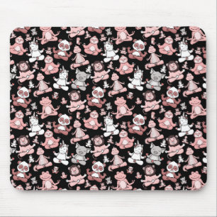 Yoga poses pattern Yoga seamless pattern 55 Mouse Mat