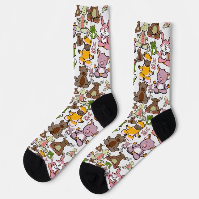 Yoga poses pattern | Yoga seamless pattern 58 Faux Socks (Left)