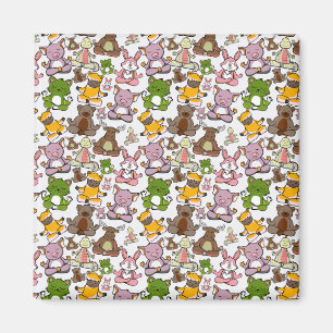 Yoga poses pattern   Yoga seamless pattern 58 Magnet
