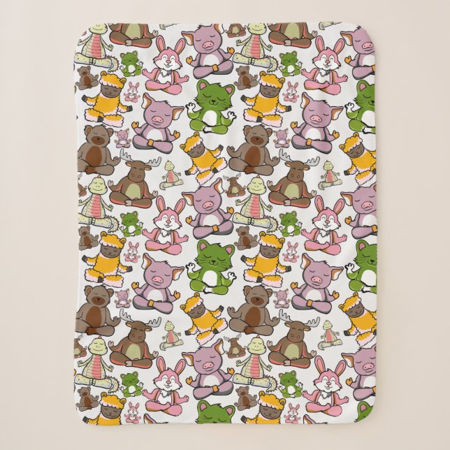 Yoga poses pattern | Yoga seamless pattern 58 Sherpa Blanket (Front)