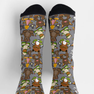 Yoga poses pattern   Yoga seamless pattern 61 Tape Socks