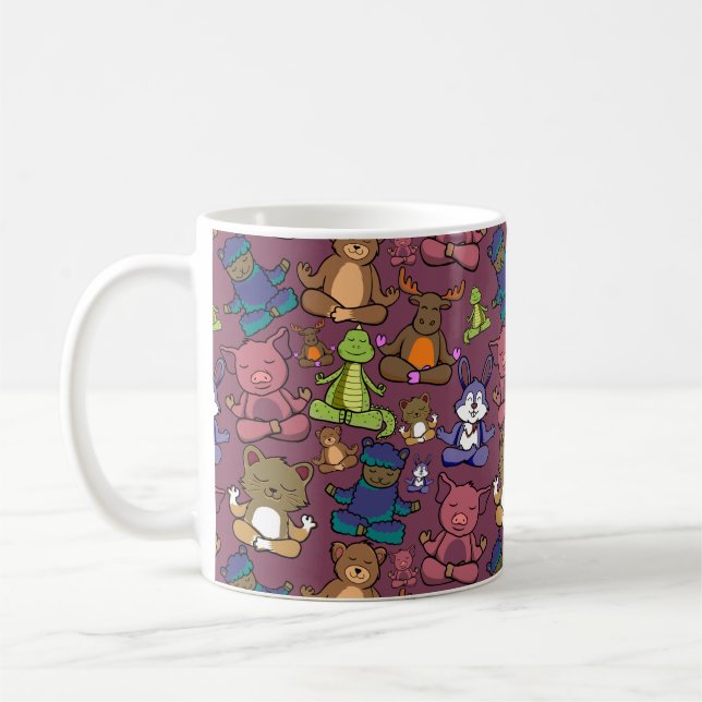 Yoga poses pattern | Yoga seamless pattern 64 Coffee Mug (Left)