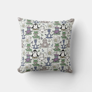 Yoga poses pattern Yoga seamless pattern 66 Cushion
