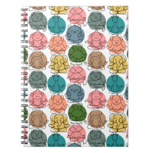 Yoga poses pattern Yoga seamless pattern 9 Notebook