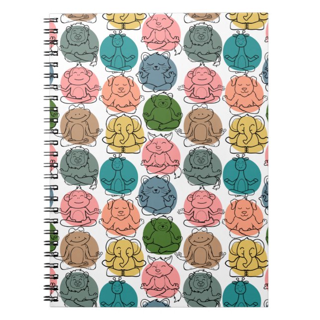 Yoga poses pattern | Yoga seamless pattern 9 Notebook (Front)