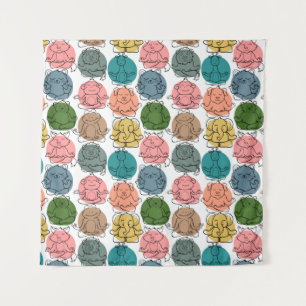 Yoga poses pattern   Yoga seamless pattern 9 Tapestry