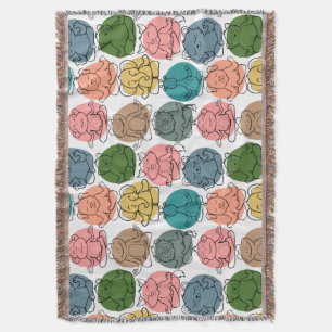 Yoga poses pattern Yoga seamless pattern 9 Throw Blanket