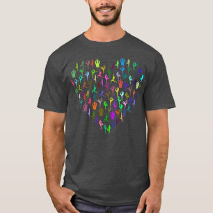 Yoga Poses Positions Heart Rainbow Workout Fitness T-Shirt