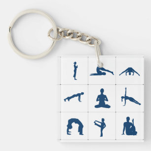 Yoga Poses & Positions Zen & Meditation Key Ring