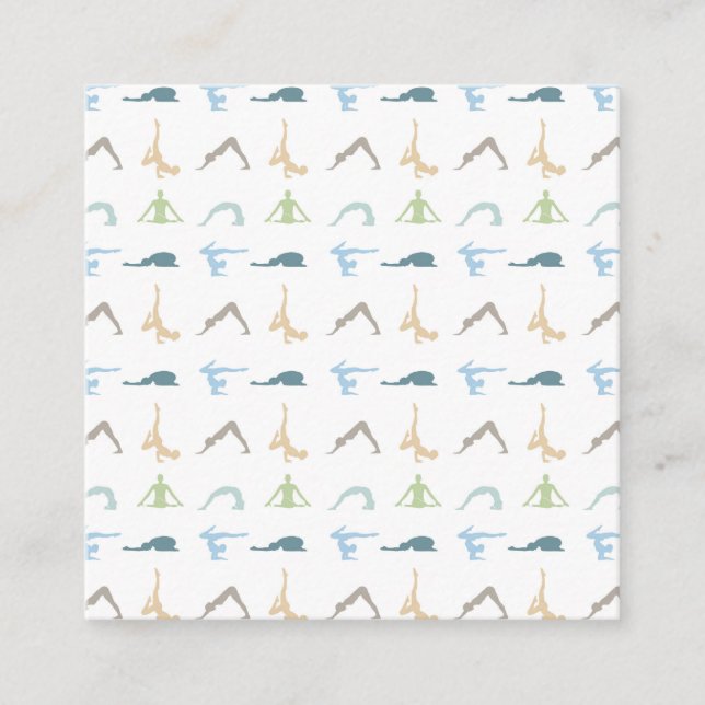 Yoga poses silhouette mindfulness meditation enclosure card (Front)