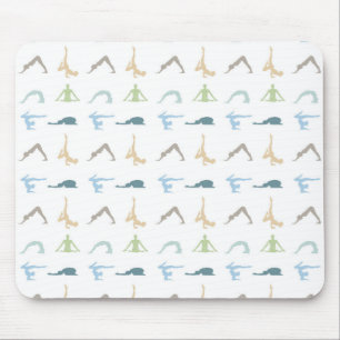 Yoga poses silhouette mindfulness meditation mouse mat