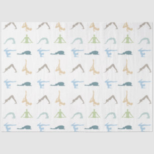 Yoga poses silhouette mindfulness meditation tissue paper
