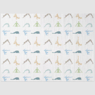 Yoga poses silhouette mindfulness meditation tissue paper
