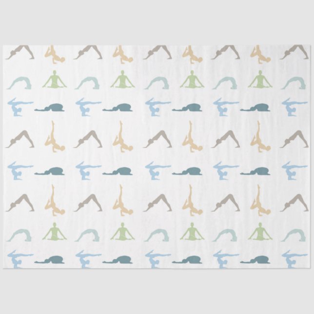 Yoga poses silhouette mindfulness meditation tissue paper (Front)