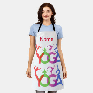 Yoga Poses Silhouettes Thunder_Cove Apron