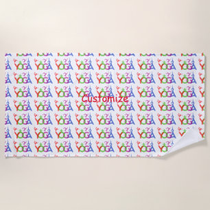 Yoga Poses Silhouettes Thunder_Cove Beach Towel