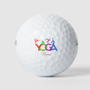 Yoga Poses Silhouettes Thunder_Cove Golf Balls